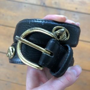 SOLD vintage black leather Talbots belt
